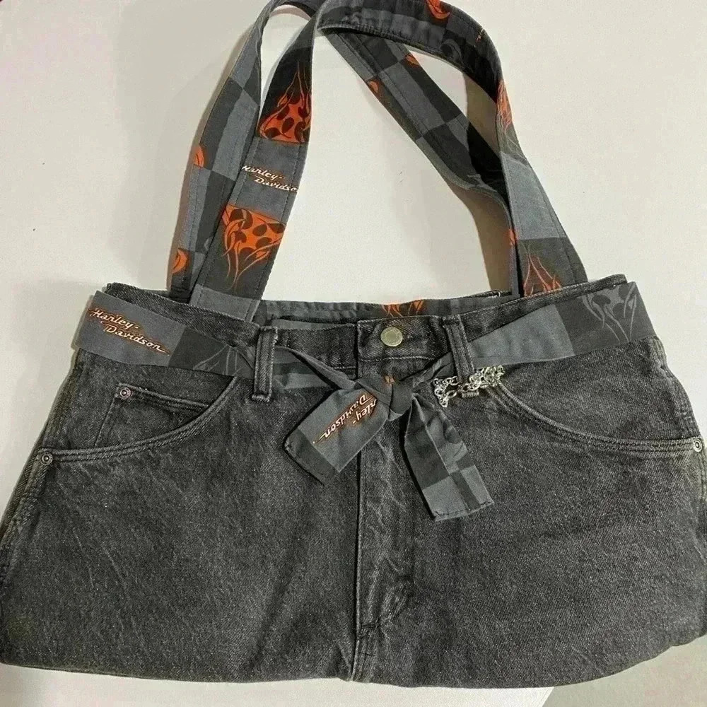 Harley Davidson Up cycle Wrangler Jean Purse